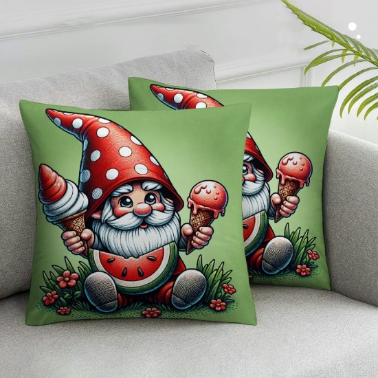 Summer Pillow Covers Red and Green Decorative Throw Pillow Case Summer Decorations Holiday Decor Cushion Case for Sofa Couc