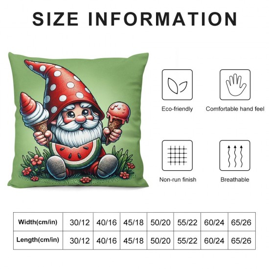 Summer Pillow Covers Red and Green Decorative Throw Pillow Case Summer Decorations Holiday Decor Cushion Case for Sofa Couc