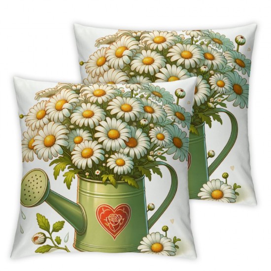 Spring Summer Pillow Covers Spring Decorations Floral Decorative Throw Pillows Outdoor Decor Cushion Case for Sofa Living Room 