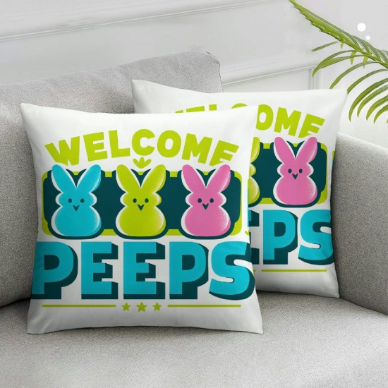 Pillow Covers Happy Decor Hello My Peeps Pillow Covers Decorative Outdoor Throw Pillow Covers Cushion Case