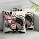  Throw Pillow Covers Decorative Cushion Cover Happy Thanksgiving Day Cartoon Turkey Eat Food Brown Pillow Cases Square Pillowcases for Bed Sofa