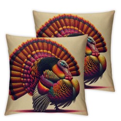 Thanksgiving Pillowcase Pillow Covers Home Decor Turkey with Pumpkin Printed Cushion Case Celebration