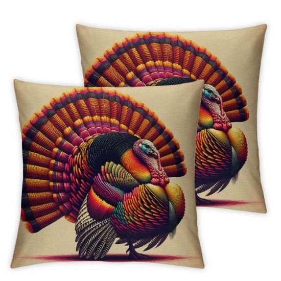 Thanksgiving Pillowcase Pillow Covers Home Decor Turkey with Pumpkin Printed Cushion Case Celebration