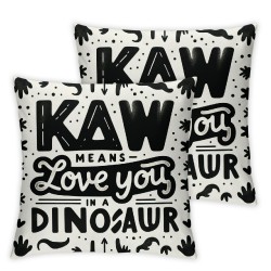 Funny Quote Throw Pillow Cover Rawr Means I Love You in Dinosaur Square Pillow Case Colorful Lettering Decorative Cushion Cover for Home Car Sofa (Dinosaur,