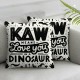 Funny Quote Throw Pillow Cover Rawr Means I Love You in Dinosaur Square Pillow Case Colorful Lettering Decorative Cushion Cover for Home Car Sofa (Dinosaur,