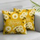 Hello Spring Flowers Pillow Covers White Daisy Outdoor Spring Pillows Decorative Throw Pillows Yellow Pillowcase Farmhouse Pillow Covers Spring Decorations for Home