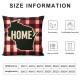  Home Quote Creative Pattern Design Pillow Covers Black Red Buffalo Checkers Plaid Background Super Soft Decorative Cushion Cover Pillowcase 