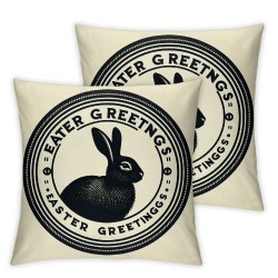  Tail Rabbit Throw Pillow Cover Vintage Cushion Case for Sofa Couch Spring Home Decor