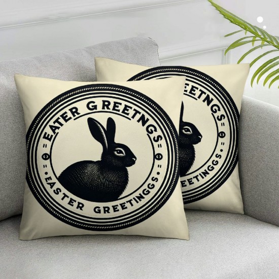  Tail Rabbit Throw Pillow Cover Vintage Cushion Case for Sofa Couch Spring Home Decor