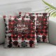  Christmas Pillow Covers Christmas Decorations Throw Pillow Covers Merry Christmas Tree Truck Winter Holiday Decor Cushion Case for Couch