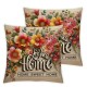 Spring Flower Pillow Covers  Hawaii Hibiscus Flowers with Home Sweet Home Quote Summer Pillows Decorative Throw Pillows Cushion Covers for Sofa Couch