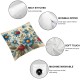 Blue Daisy Flower with Ladybug Pattern Decorative Throw Pillow Covers  Linen Home Pillow Cases Outdoor Garden Decor Cushion Cover 