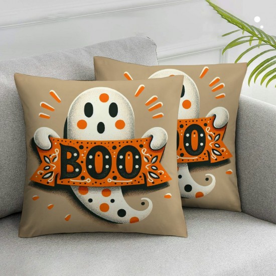 Halloween Ghost Throw Pillow Covers Halloween Decorative Pillow Cases Square Cushion Cover Farmhouse Decor for Home Sofa