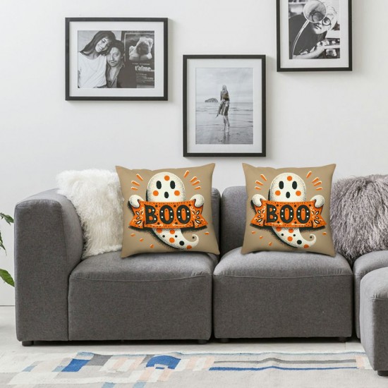 Halloween Ghost Throw Pillow Covers Halloween Decorative Pillow Cases Square Cushion Cover Farmhouse Decor for Home Sofa