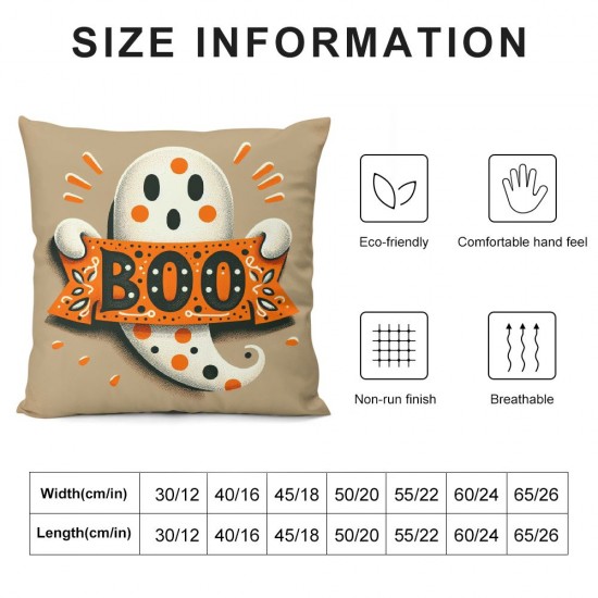 Halloween Ghost Throw Pillow Covers Halloween Decorative Pillow Cases Square Cushion Cover Farmhouse Decor for Home Sofa