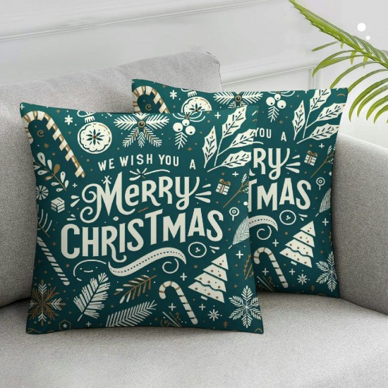  Christmas Pillow Covers Throw Pillow Covers Winter Pillowcase Home Decor Living Room House Decorative Cushion Case for Sofa Couch