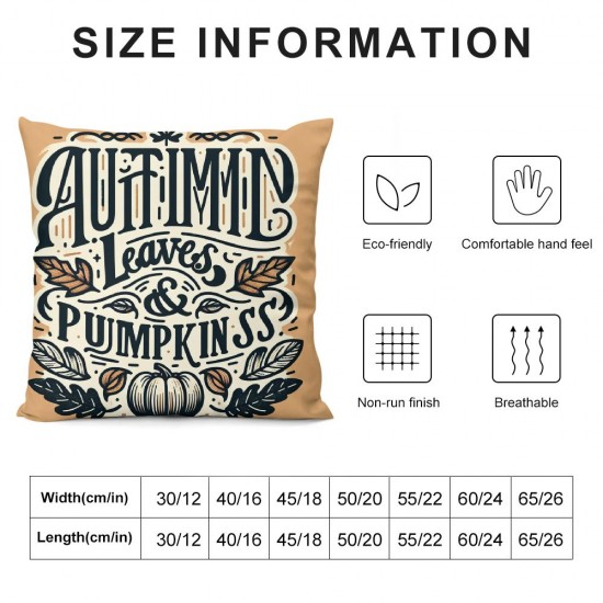  Fall Pillow Covers Autumn Leaves and Pumpkin Please Throw Pillowcase Pumpkins Leaf Thanksgiving Holiday Home Decor Sofa Bedroom Cushion Case Outdoor Indoor Decorations