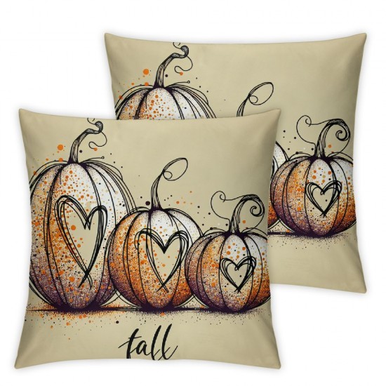  Fall Pillow Covers  Love Fall Pumpkin Hello Fall Throw Pillowcase Thanksgiving Holiday Home Decor Sofa Bedroom Cushion Case Outdoor Indoor Decorations