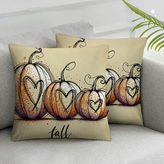  Fall Pillow Covers  Love Fall Pumpkin Hello Fall Throw Pillowcase Thanksgiving Holiday Home Decor Sofa Bedroom Cushion Case Outdoor Indoor Decorations