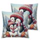  Christmas Pillow Covers Snowman Throw Pillow Covers Winter Pillowcase Home Decor Living Room House Decorative Cushion Case for Sofa Couch