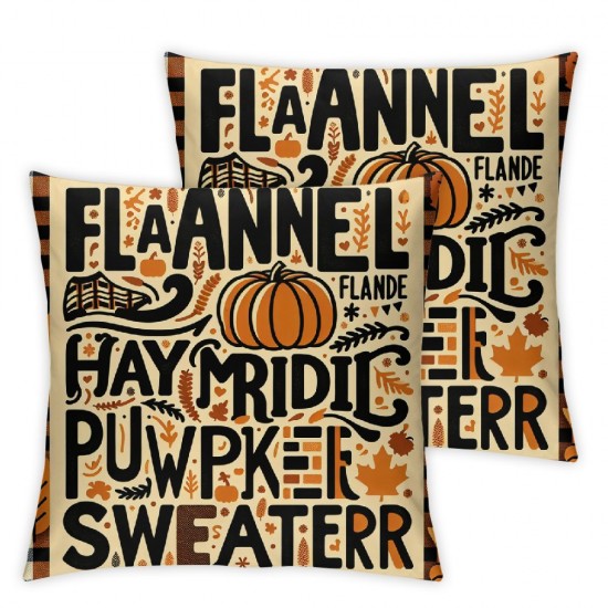  Fall Pillow Covers Pumpkins Bonfires Yellow Autumn Holiday Pillows Case Linen Sofa Bedroom Throw Cushion Cover Decoration