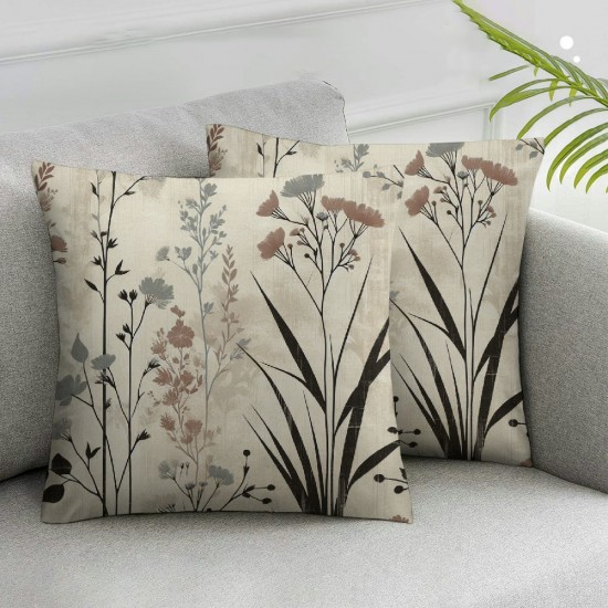 Green Plant Throw Pillow Covers Pure and Fresh Flower Art Spring Summer Decorations Pillow CoversOutdoor Home Decor Cushion Cover for Sofa Couch (Green Plant, 