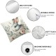  Oil Painting Style Pillow Covers Rabbit Bunny with Flower Wreath Spring Decor Square Throw Pillow Case Cushion Cover for Sofa (Elegant Bunny)