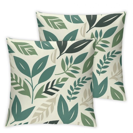  Green Pillow Covers Summer Floral Green Gray Decor Pillow Case Outdoor Square Cover Home Decor for Sofa 