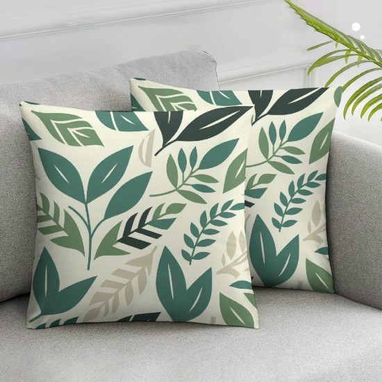  Green Pillow Covers Summer Floral Green Gray Decor Pillow Case Outdoor Square Cover Home Decor for Sofa 