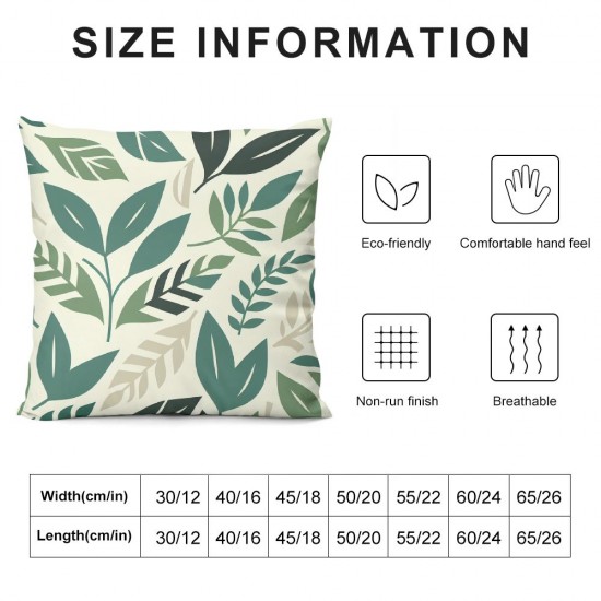  Green Pillow Covers Summer Floral Green Gray Decor Pillow Case Outdoor Square Cover Home Decor for Sofa 