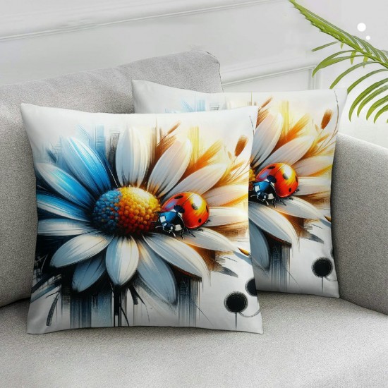  Floral Pillow Covers Spring Summer Decorations Throw Pillow Cover Sunflower Decorative Cushion Case for Sofa Couch Home Bed