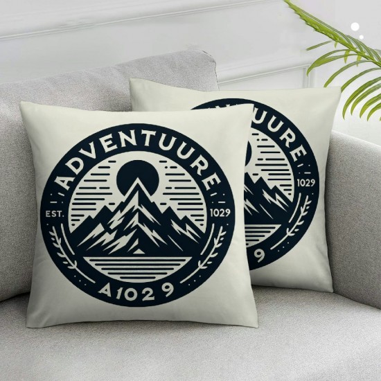 Mountains Pillow Covers Vintage Wilderness Adventure Camping Forest Throw Pillow Covers Outdoor Decorative Pillow Cases Square Cushion Cover (Adventure)