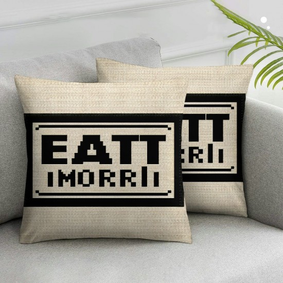 Funny Quotes Throw Pillow Covers Home Bedroom Decor Black White Words Eat More Ass Standard Pillow Cases Cushion Covers  Pillow Shams