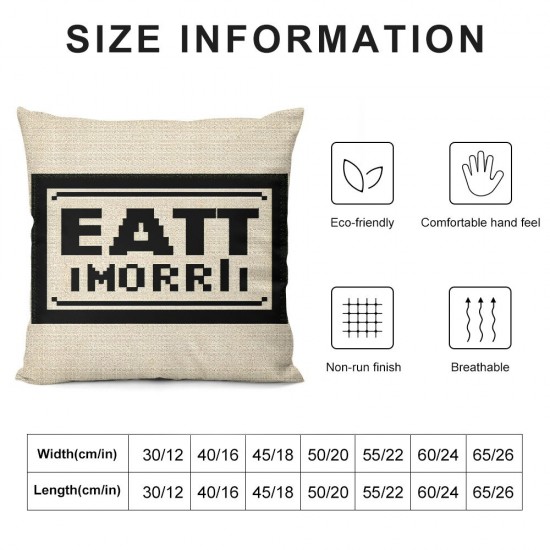 Funny Quotes Throw Pillow Covers Home Bedroom Decor Black White Words Eat More Ass Standard Pillow Cases Cushion Covers  Pillow Shams