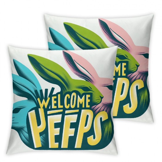  Pillow Covers Happy Decor Hello My Peeps Pillow Covers Decorative Outdoor Throw Pillow Covers Cushion Case