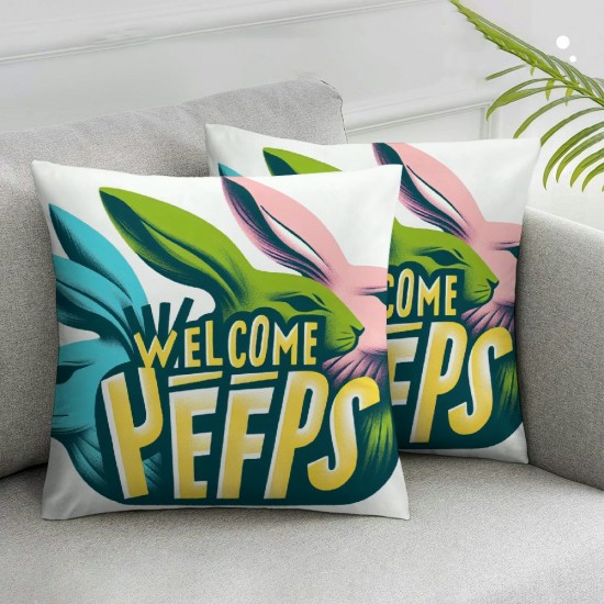  Pillow Covers Happy Decor Hello My Peeps Pillow Covers Decorative Outdoor Throw Pillow Covers Cushion Case