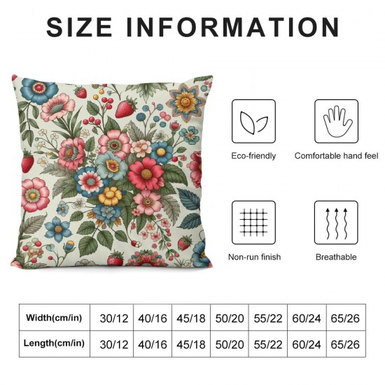 Spring Pillow Covers Fresh Flower Market Spring Decorations Throw Farmhouse Pillowcase Linen Cushion Case for Spring Home Décor