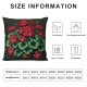 ShareJ Red Geranium Flowers Throw Pillow Covers Potted Plants with Welcome Words Pattern  Pillow Cases Outoor Garden Chair Decorative Cushion Cover 