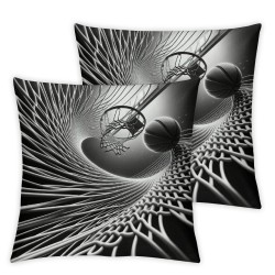  Ball Sports Throw Pillow Cases Retro Black Decorative Pillow Covers Home Decor Pillowcase Gifts for Lovers (Black )