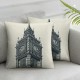 Vintage Stamps Pillow CoverLondon Big Ben Decorative Cushion Cover Pillow Cases n England Square Pillowcase for Sofa Couch Home Decor (Big Ben, 