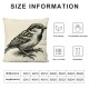 Vintage Sparrow Bird and Tree Leaves Decorative  Throw Pillow Case for Home Decor Cushion Cover Pillowcase 