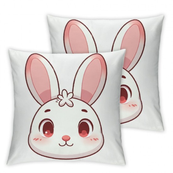 Cute Rabbit Bunny Ass Pillow Covers Grey and White Holiday Farmhouse Throw Pillow Cases Spring Decorations Cushion Cover for Home Sofa Outdoor