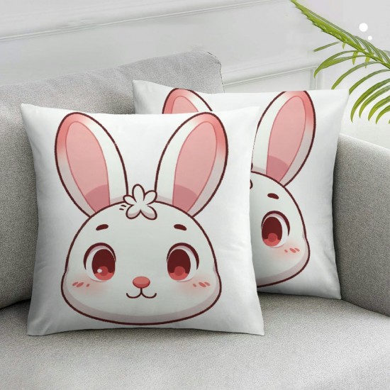 Cute Rabbit Bunny Ass Pillow Covers Grey and White Holiday Farmhouse Throw Pillow Cases Spring Decorations Cushion Cover for Home Sofa Outdoor