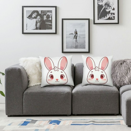 Cute Rabbit Bunny Ass Pillow Covers Grey and White Holiday Farmhouse Throw Pillow Cases Spring Decorations Cushion Cover for Home Sofa Outdoor