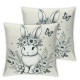  Throw Pillow Covers Cute Animal Brown Rabbit Pillow Cases Spring Flower Leaf Butterfly Decorations Cushion Cover for Sofa Couch