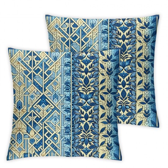 Blue and Yellow Geometric Pillow Covers odern Sofa Throw Pillow Covers Home Sweet Home Quote Decorative Outdoor Square Pillow Case for Couch Bed