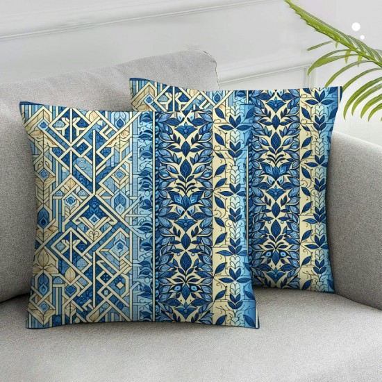 Blue and Yellow Geometric Pillow Covers odern Sofa Throw Pillow Covers Home Sweet Home Quote Decorative Outdoor Square Pillow Case for Couch Bed