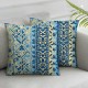 Blue and Yellow Geometric Pillow Covers odern Sofa Throw Pillow Covers Home Sweet Home Quote Decorative Outdoor Square Pillow Case for Couch Bed