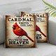 Throw Pillow Covers When Cardinal Visits Your Yard, It's A Visitor from Heaven Inspirational Quote Home Decor Square Pillow Cases for Bedroom Livingroom 