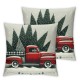 Red Christmas Decorations Pillow Covers Merry Christmas Tree Truck Holiday Pillow Case Decor for Home Sofa Couch